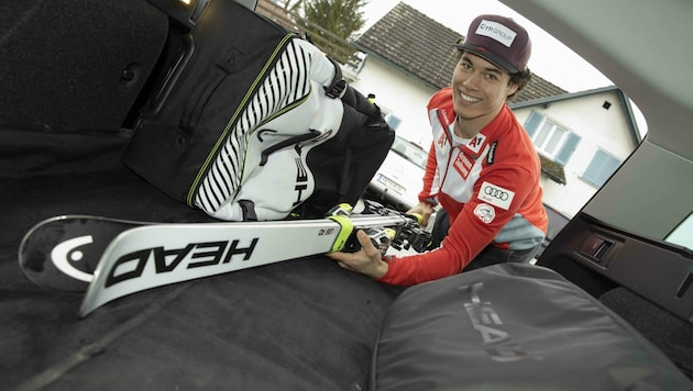 Lukas Feurstein darf seine Sachen für den Weltcupauftakt in Sölden packen. (Bild: Maurice Shourot)