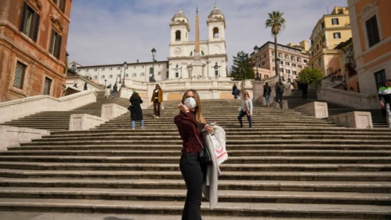 So leer hat man die Spanische Treppe in Rom selten gesehen. (Bild: AP)