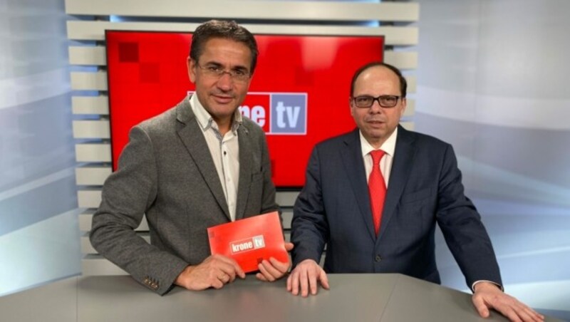 Gerhard Koller im Talk mit Thomas Szekeres (Bild: krone.tv)