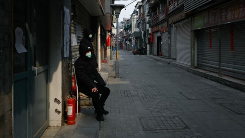 Ausgestorbenes Stadtzentrum von Peking (Bild: AFP)