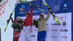Nach zwei Goldenen bei den Europäischen Olympia-Jugendspielen 2019 sicherte sich die Lecherin Magdalena Egger (M.) bei der Junioren-WM in Narvik auch Gold in der Abfahrt. (Bild: Kjell G. Karlsen)
