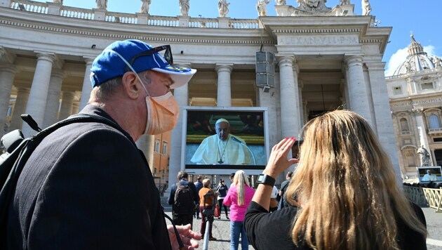 Coronavirus: Das Angelus-Gebet in Rom wird per Video übertragen. (Bild: AFP)