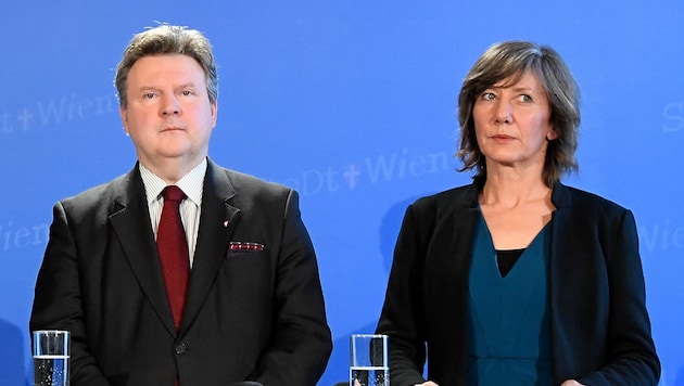 Michael Ludwig (SPÖ) und Birgit Hebein (Grüne) (Bild: APA/HANS KLAUS TECHT)
