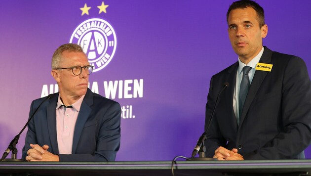 Markus Kraetschmer und Peter Stöger - beide warten, was der Verein in Zukunft so plant. (Bild: GEPA)