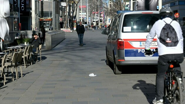 Für ganz Österreich wurde im März eine Ausgangsbeschränkung beschlossen - die Polizei kontrollierte. (Bild: APA/HERBERT P. OCZERET)