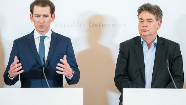 Bundeskanzler Sebastian Kurz und Vizekanzler Werner Kogler (Bild: APA/GEORG HOCHMUTH)