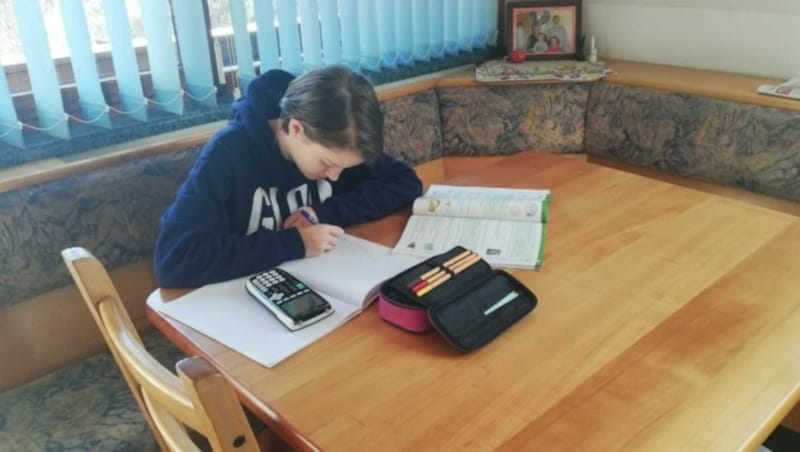 Diana Jeglitsch aus Grades lernt von zu Hause aus. (Bild: Jeglitsch)