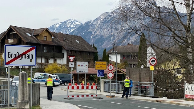 Grenzübergang geschlossen Großgmain Salzburg zu Bayern (Bild: Markus Tschepp)