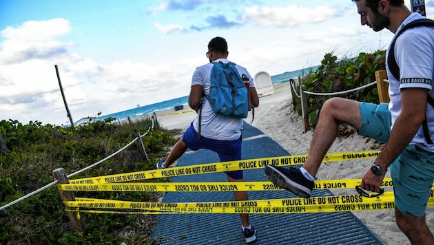 Strand von Miami ist gesperrt, aber ein paar Unbelehrbare gibt’s immer noch. (Bild: AFP)