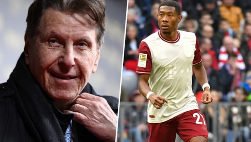 Alaba und sein Agent Pini Zahavi (Bild: GEPA, APA/AFP/FRANCK FIFE )