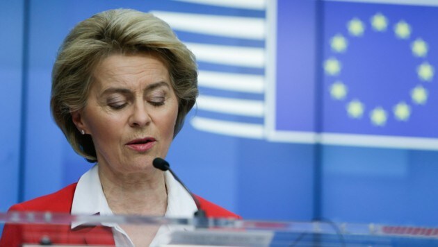 EU-Kommissionspräsidentin Ursula von der Leyen möchte geschwächte Unternehmen in Zeiten der Corona-Krise vor Übernahmen schützen. (Bild: AFP)