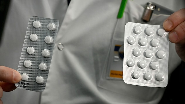 Tabletten mit Chloroquin und mit Hydroxychloroquin (Bild: AFP)