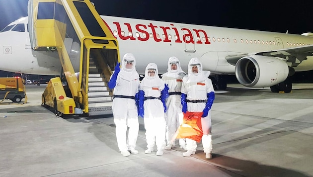 Das Dekontaminierungsteam von ISS Österreich war bereits in der Vergangenheit am Wiener Flughafen im Einsatz. (Bild: APA/ISS ÖSTERREICH)