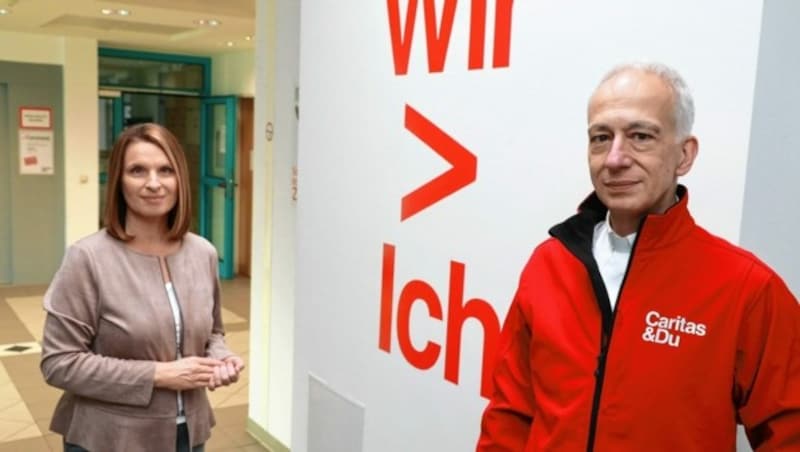 „Krone“-Ombudsfrau Barbara Stöckl und Caritas-Präsident Michael Landau (Bild: Zwefo)