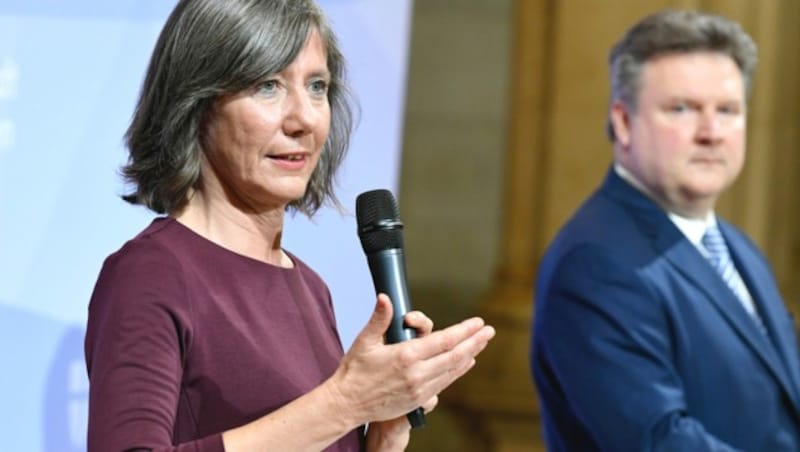 Wiens Vizebürgermeisterin Birgit Hebein (Grüne) und Bürgermeister Michael Ludwig (SPÖ) (Bild: APA/ROLAND SCHLAGER)