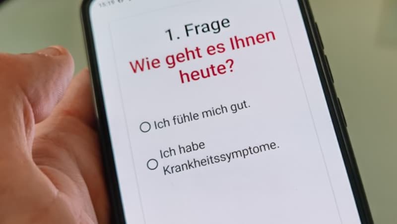 Der Symptom-Checker stellt einfache Fragen zum Gesundheitszustand. (Bild: Dominik Erlinger)