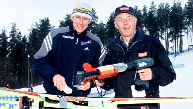 Peter Elstner mit Langlauf-Legende Alois Stadlober (Bild: GEPA)