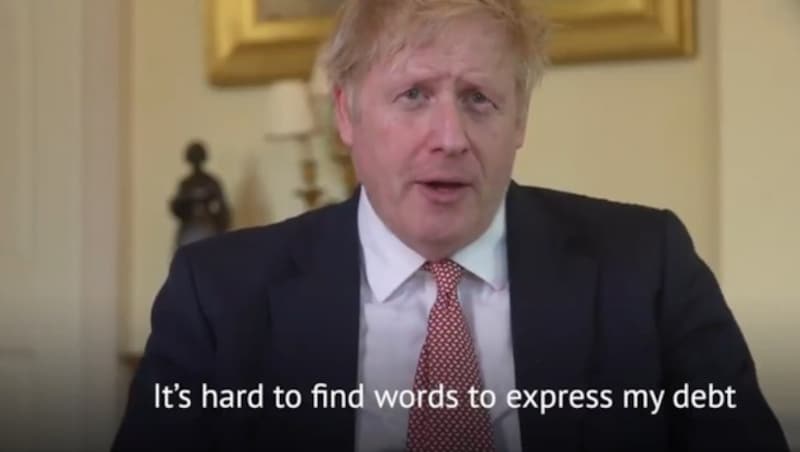 Boris Johnson richtete sich nach seiner Entlassung in einer Videobotschaft an die Briten. (Bild: twitter.com/BorisJohnson)