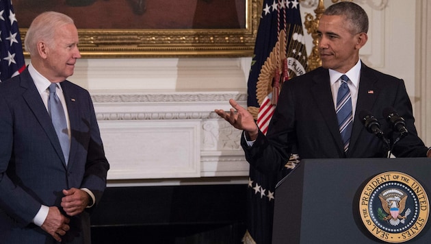 Biden (li.) hatte Obama acht Jahre lang als US-Vizepräsident gedient. (Bild: AFP)