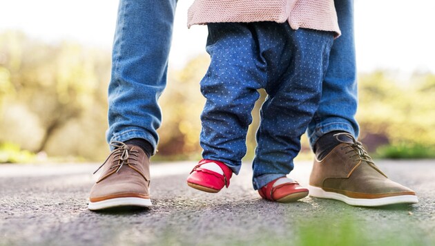Gemessen an den Anspruchstagen beteiligen sich Österreichs Väter immer noch lediglich mit 4,5 Prozent an der Kinderbetreuung. (Bild: stock.adobe.com)