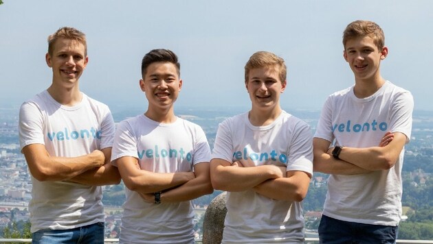 Vier der fünf Velonto-Gründer: Jakob Mayrhofer, Josef Chen, Erik Rohringer und Paul Nober. (Bild: Velonto)
