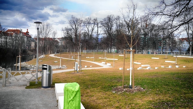 Die Augartenbucht in Graz - als das Foto aufgenommen wurde, war der Bereich noch gesperrt. (Bild: Sepp Pail)