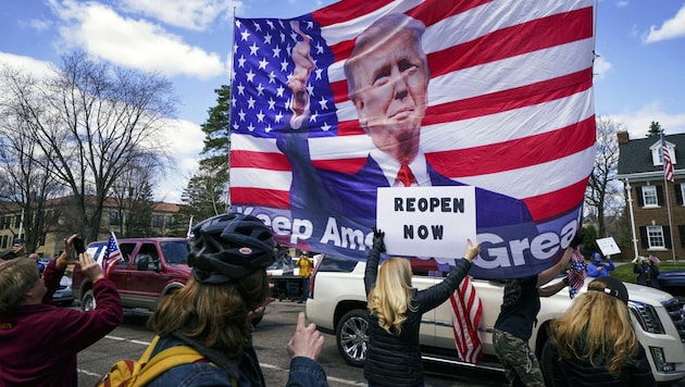 Viele in Minnesota sind auf Trumps Linie: „Wiedereröffnen jetzt.“ (Bild: AP)