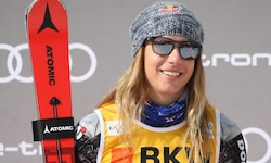 Ester Ledecka fuhr zuletz in Tarvis im Super-G auf Rang drei.