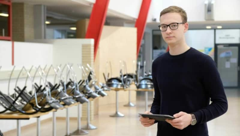 Jus-Student Mario Hofer ist seit 3. März ÖH-Vorsitzender an der JKU (Bild: Horst Einöder/ Flashpictures)