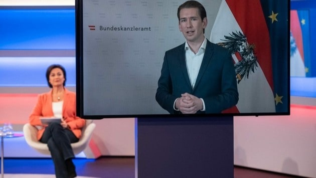 Sebastian Kurz zugeschaltet bei „Maischberger“. (Bild: WDR/Oliver Ziebe)