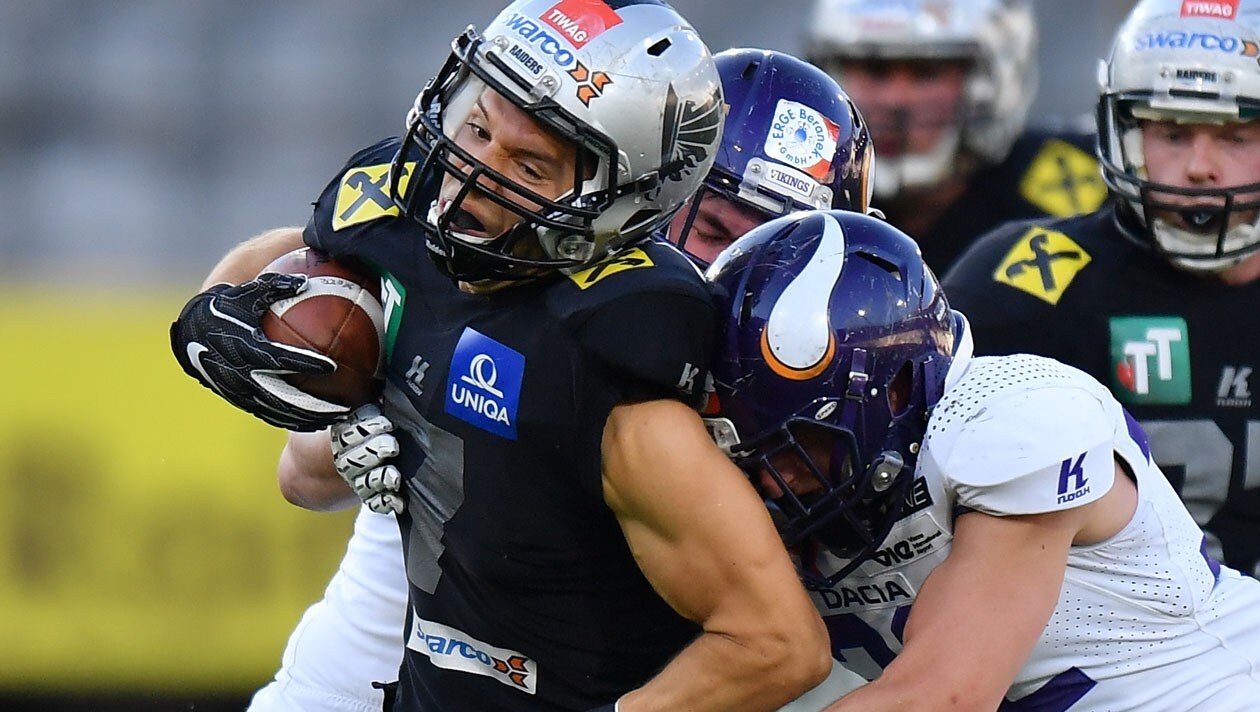 Helmet of Swarco Raiders during the Swarco Raiders Tirol v Dacia News  Photo - Getty Images