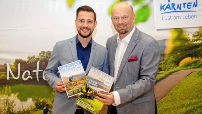 LR Sebastian Schuschnig und Christian Kresse von der Kärnten Werbung. (Bild: Büro LR Schuschnig)