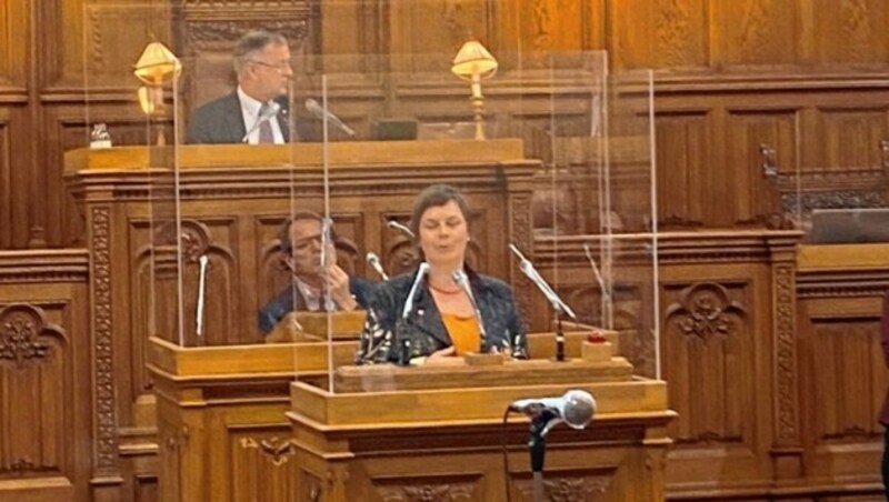 Wie im Nationalrat wurden auch im Wiener Gemeinderat Plexiglasscheiben montiert. (Bild: David Ellensohn)