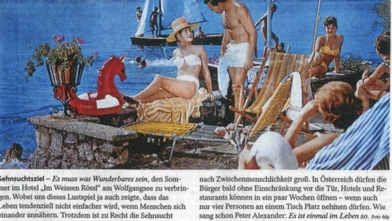 Der Wolfgangsee wie im Film „Im weißen Rößl“ ist laut der „Frankfurter Allgemeinen Zeitung“ ein Sehnsuchtsziel für deutsche Urlauber. (Bild: Frankfurter Allgemeine Zeitung)