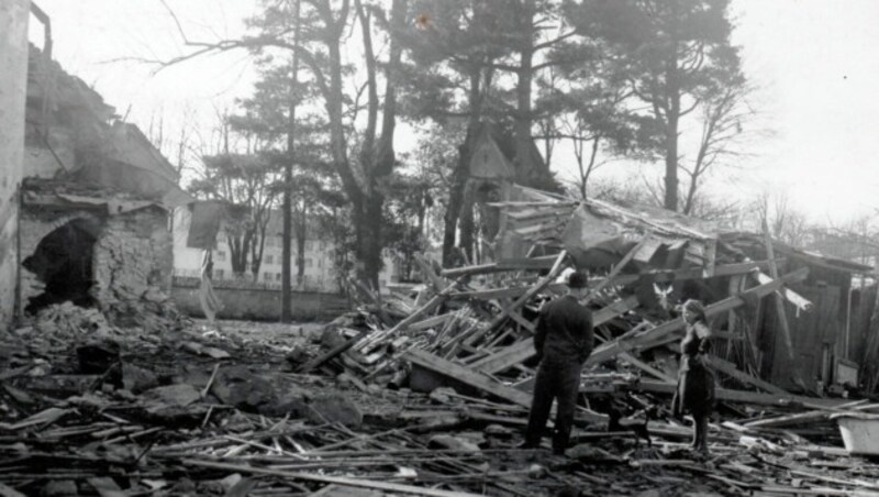 Bombenschäden im zweiten Weltkrieg in Klagenfurt. (Bild: TAÖ/AAvK)