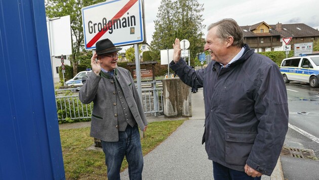Die beiden Bürgermeister von Großgmain und Bayrisch Gmain (Bild: Markus Tschepp)