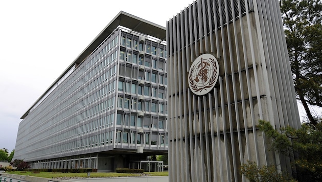 Die WHO-Zentrale in Genf (Bild: APA/AFP/Fabrice Coffrini)