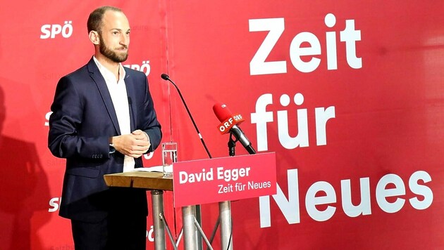 Der 33-jährige David Egger aus Neumarkt am Wallersee ist designierter Landesparteichef (Bild: Max Grill)