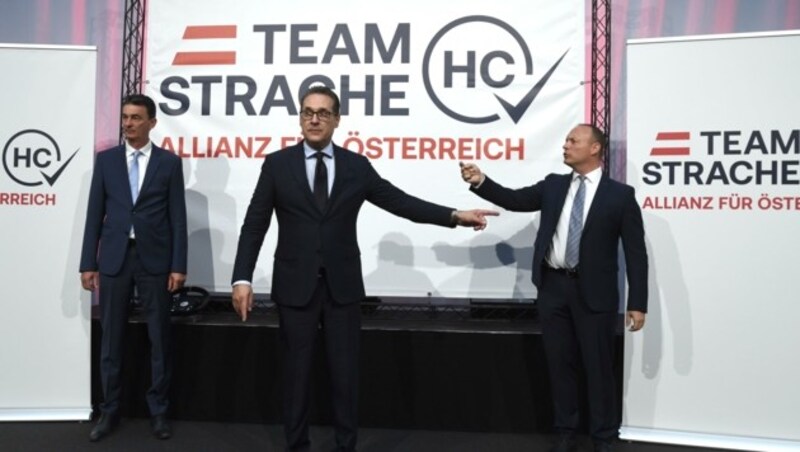 Baron, Strache, Höbart (v.l.) (Bild: HARALD SCHNEIDER)