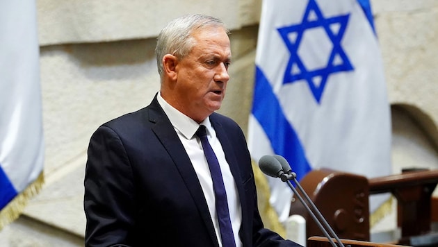 Izraelský ministr Benny Gantz hrozí ofenzívou na Rafáh kolem 10. března. (Bild: APA/AFP/KNESSET SPOKESPERSON OFFICE/Adina Valman)