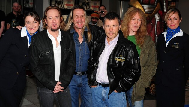 Die Musiker von Iron Maiden: Adrian Smith, Nicko McBrain, Bruce Dickinson und Janick Gers (Bild: www.photopress.at)