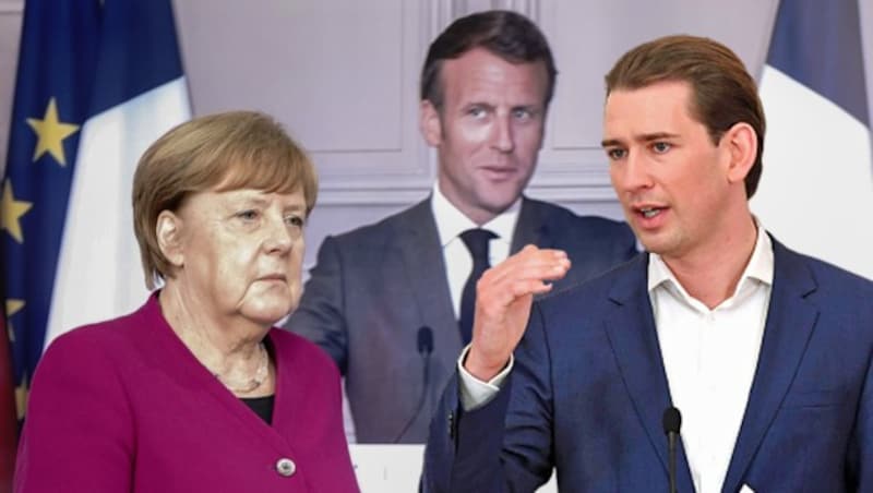 Bundeskanzler Sebastian Kurz muss seine Kontakte vorlegen. (Bild: APA/AFP/POOL/Kay NIETFELD, APA/HELMUT FOHRINGER, krone.at-Grafik)