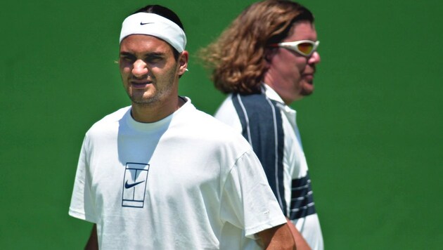 Roger Federer (li.) und sein Ex-Trainer Peter Lundgren (Bild: GEPA)