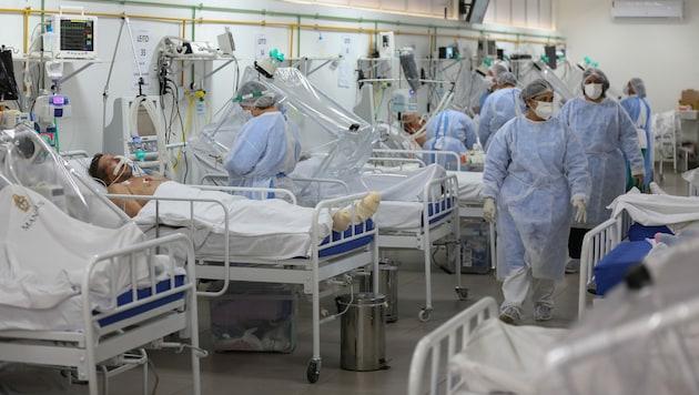 Die Lage in vielen Krankenhäusern in Brasilien ist angespannt. (Bild: AFP)
