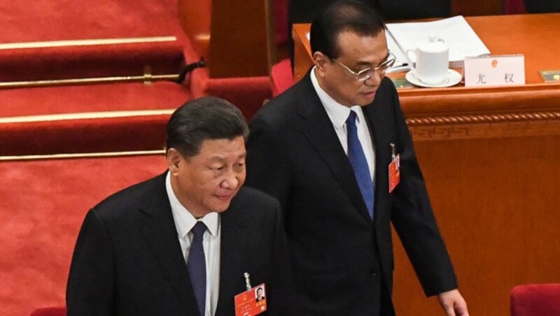 Chinas Präsident Xi Jinping und Premier Li Keqiang (rechts) (Bild: APA/AFP/Leo RAMIREZ)