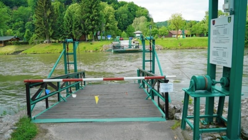 Die Murfähre in Weitersfeld ist derzeit nicht in Betrieb (Bild: Sepp Pail)