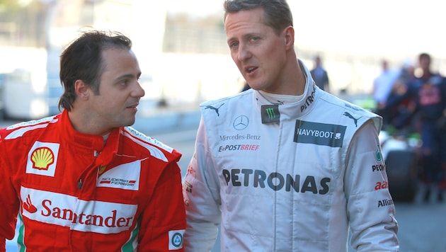 Felipe Massa (li.) und Michael Schumacher im Jahr 2012 (Bild: GEPA )