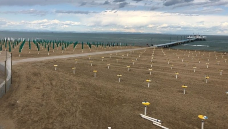 So schaut es jetzt noch am Strand von Lignano aus. (Bild: zVg)