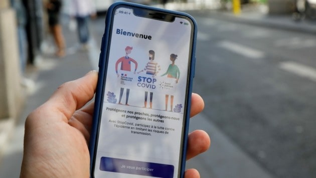 Die „StopCovid“-App in Frankreich (Bild: AFP)