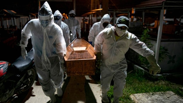 Beerdigung eines Corona-Toten in Brasilien (Bild: AFP)
